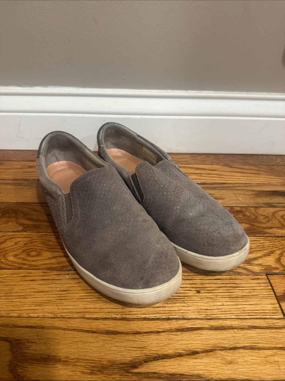 Dr. Scholl's Gray Slip-On Suede Sneakers